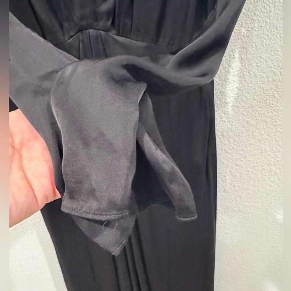 NWT The Kooples Black Long Sleeve V Neckline Maxi Dress Size 2 - Picture 8 of 17